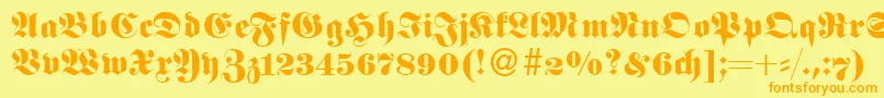 FetaNormal Font – Orange Fonts on Yellow Background