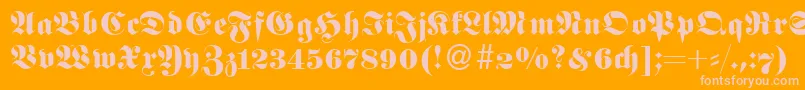 FetaNormal Font – Pink Fonts on Orange Background