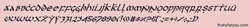 フォントFirstOrderItalic – ピンクの背景に黒い文字