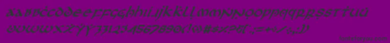 FirstOrderItalic-Schriftart – Schwarze Schriften auf violettem Hintergrund