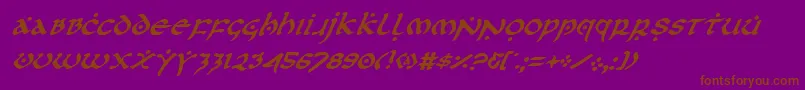 FirstOrderItalic Font – Brown Fonts on Purple Background