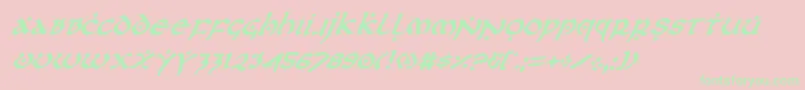 FirstOrderItalic Font – Green Fonts on Pink Background