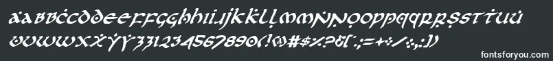 フォントFirstOrderItalic – 黒い背景に白い文字