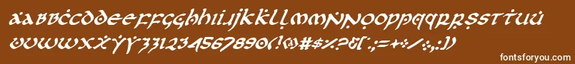 フォントFirstOrderItalic – 茶色の背景に白い文字