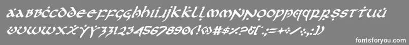 フォントFirstOrderItalic – 灰色の背景に白い文字