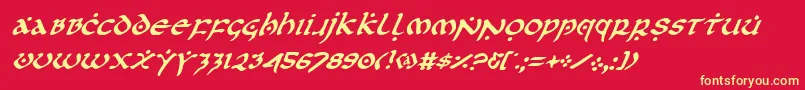 FirstOrderItalic Font – Yellow Fonts on Red Background