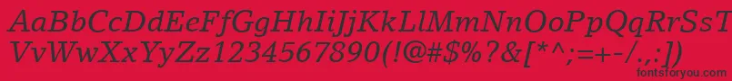 LinoLetterLtItalic Font – Black Fonts on Red Background