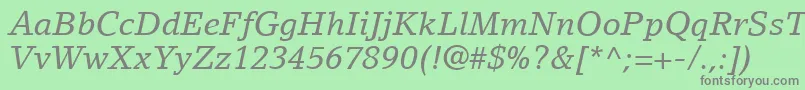 フォントLinoLetterLtItalic – 緑の背景に灰色の文字