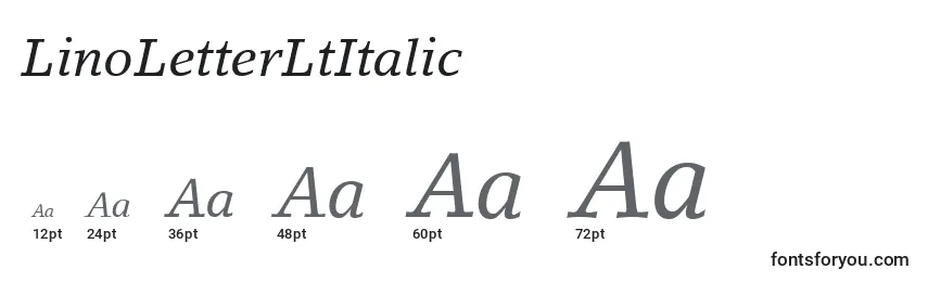 Размеры шрифта LinoLetterLtItalic