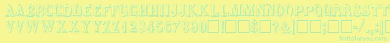 SaloondisplaycapssskRegular Font – Green Fonts on Yellow Background