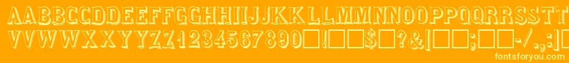 SaloondisplaycapssskRegular Font – Yellow Fonts on Orange Background