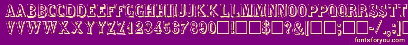 SaloondisplaycapssskRegular Font – Yellow Fonts on Purple Background