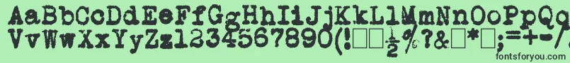 L.C.Smith5Typewriter Font – Black Fonts on Green Background