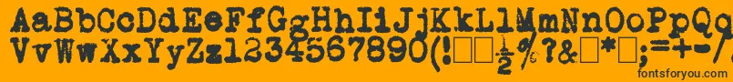 L.C.Smith5Typewriter Font – Black Fonts on Orange Background