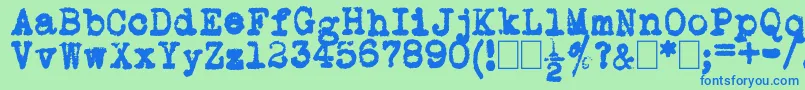L.C.Smith5Typewriter Font – Blue Fonts on Green Background