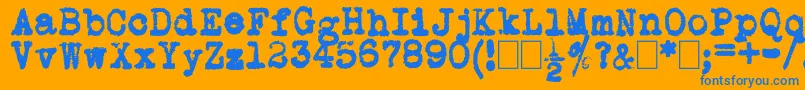 L.C.Smith5Typewriter Font – Blue Fonts on Orange Background