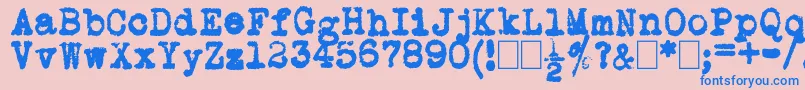 L.C.Smith5Typewriter Font – Blue Fonts on Pink Background