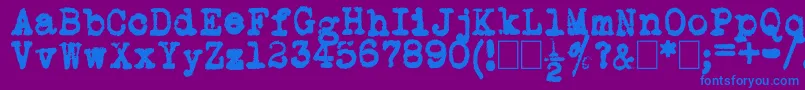 L.C.Smith5Typewriter Font – Blue Fonts on Purple Background