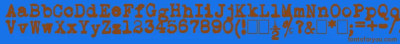 L.C.Smith5Typewriter Font – Brown Fonts on Blue Background
