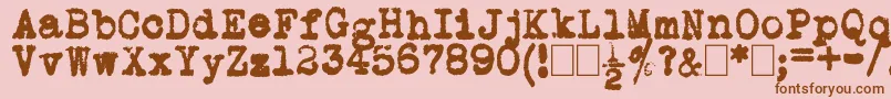 L.C.Smith5Typewriter Font – Brown Fonts on Pink Background
