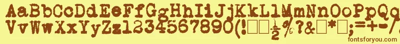 L.C.Smith5Typewriter Font – Brown Fonts on Yellow Background