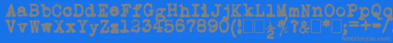 L.C.Smith5Typewriter Font – Gray Fonts on Blue Background