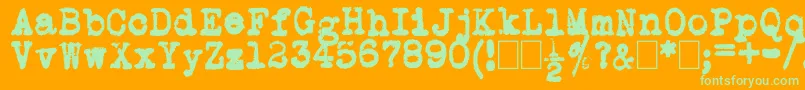 L.C.Smith5Typewriter Font – Green Fonts on Orange Background