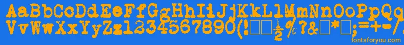 L.C.Smith5Typewriter Font – Orange Fonts on Blue Background
