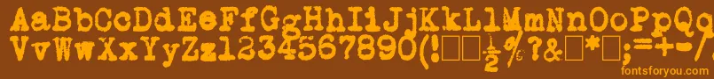 L.C.Smith5Typewriter Font – Orange Fonts on Brown Background