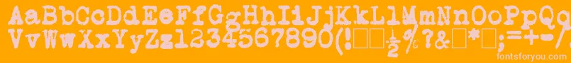 L.C.Smith5Typewriter Font – Pink Fonts on Orange Background
