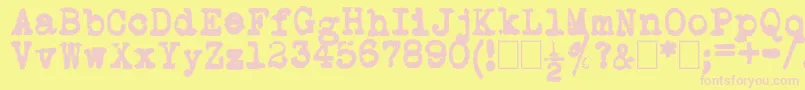 L.C.Smith5Typewriter Font – Pink Fonts on Yellow Background