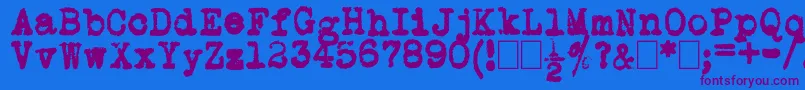 L.C.Smith5Typewriter Font – Purple Fonts on Blue Background
