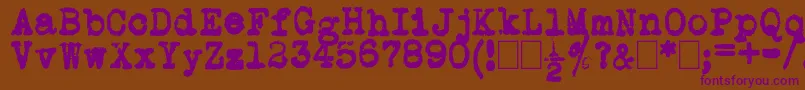 L.C.Smith5Typewriter Font – Purple Fonts on Brown Background