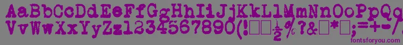L.C.Smith5Typewriter Font – Purple Fonts on Gray Background