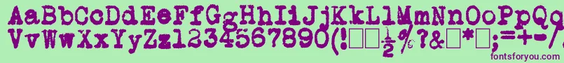 L.C.Smith5Typewriter Font – Purple Fonts on Green Background