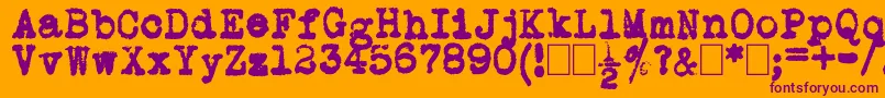 フォントL.C.Smith5Typewriter – オレンジの背景に紫のフォント