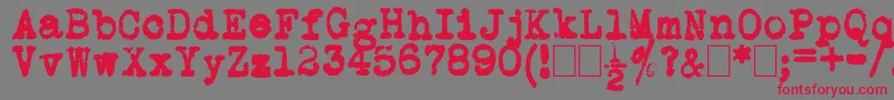 L.C.Smith5Typewriter Font – Red Fonts on Gray Background