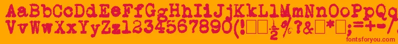 L.C.Smith5Typewriter Font – Red Fonts on Orange Background