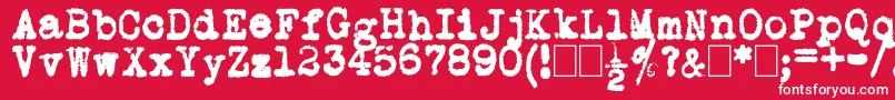 L.C.Smith5Typewriter Font – White Fonts on Red Background