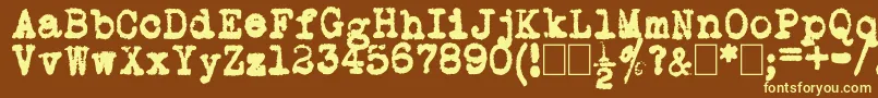 L.C.Smith5Typewriter-fontti – keltaiset fontit ruskealla taustalla