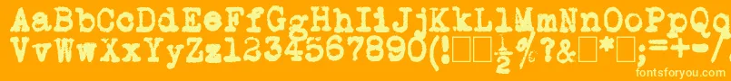 L.C.Smith5Typewriter Font – Yellow Fonts on Orange Background