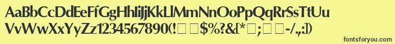 OpartMedium-Schriftart – Schwarze Schriften auf gelbem Hintergrund