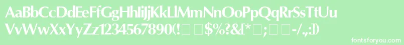 Fonte OpartMedium – fontes brancas em um fundo verde