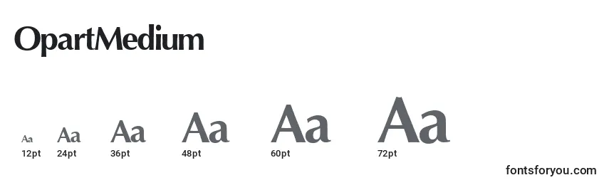 OpartMedium Font Sizes