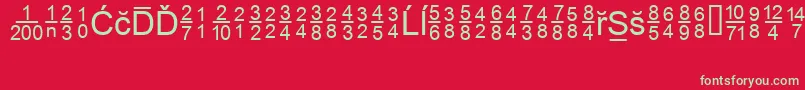 フォントMsReference2 – 赤い背景に緑の文字