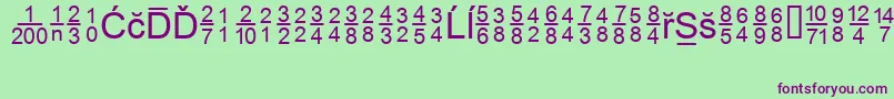 MsReference2-fontti – violetit fontit vihreällä taustalla