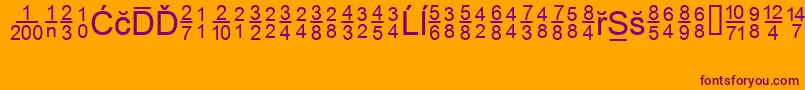 MsReference2 Font – Purple Fonts on Orange Background