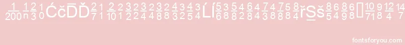 MsReference2-fontti – valkoiset fontit vaaleanpunaisella taustalla