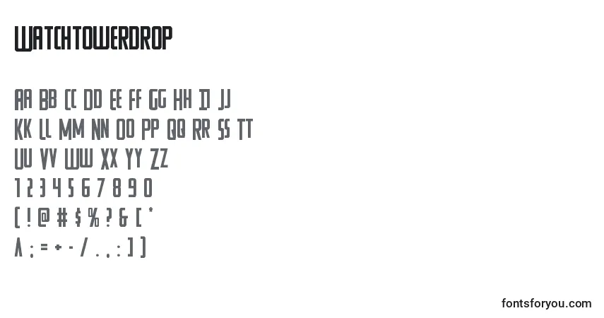 Шрифт Watchtowerdrop – алфавит, цифры, специальные символы