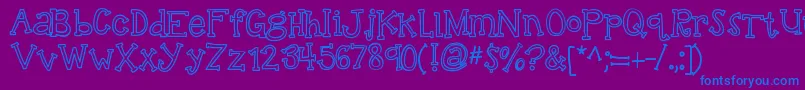 Kbtalkingloudly Font – Blue Fonts on Purple Background